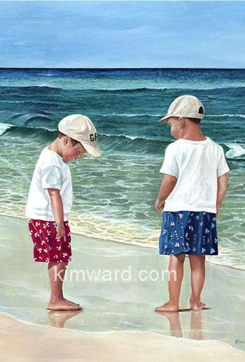 boy beach print