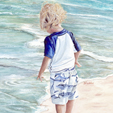 beach blond boy print