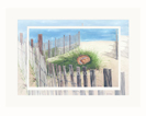 beach hat scene mini print
