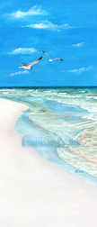 vertical beach print seagulls 12 x 28 and 8 x 18