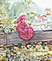  7 1/2 x 8 1/4 Roses watercolor