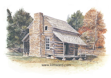 Cabin Painting - Watercolor