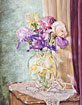 Victorian Irises In A Crystal Vase 