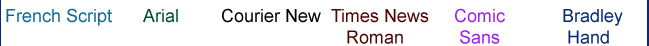font names
