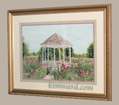 gazebo an poppies painting