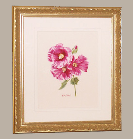 hollyhocks Original Painting By Watercolor Artist Kim Ward.