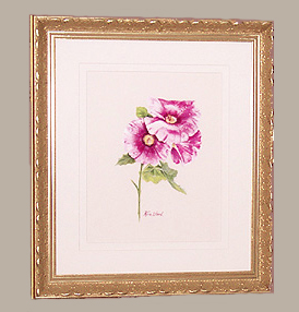 hollyhocks Original Painting By Watercolor Artist Kim Ward.