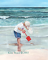  16 x 20 blonde boy  Ocean painting
