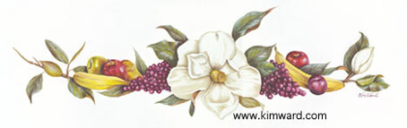 Magnolia- Fruit Print with detail