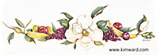 12 x 29 1/2 watercolor fruit print with magnolias