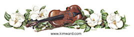 Magnolia- Violin Giclee, Musical  florals