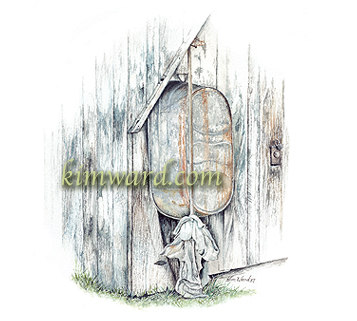Country print of rag mop