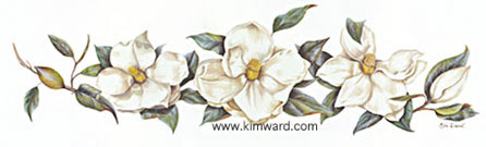 Magnolia Print , Watercolor art By Artist Kim Ward