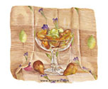 Paper Size 18 x 22 Image size 15 1/2 x 18 Pears and Vase - Watercolor