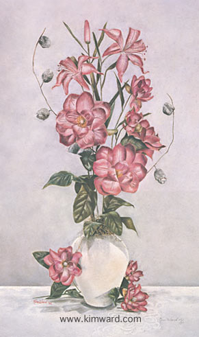 magnolias in mauve - pastel