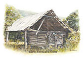  13 x 19 fits 16 x 20 mat Old Country Corn Crib Shed