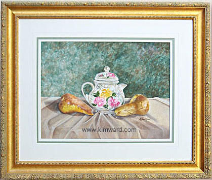  teapot pears victorian painting