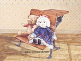 image 12 x 16 teddy bear and ragidy anne Painting - watercolor
